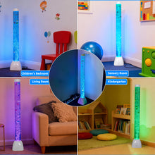 41.3" Sensory Bubble Tube Lamp with Floating Fish – LED Color-Changing Acrylic Column with Remote & App Control for Kids & Sensory Rooms