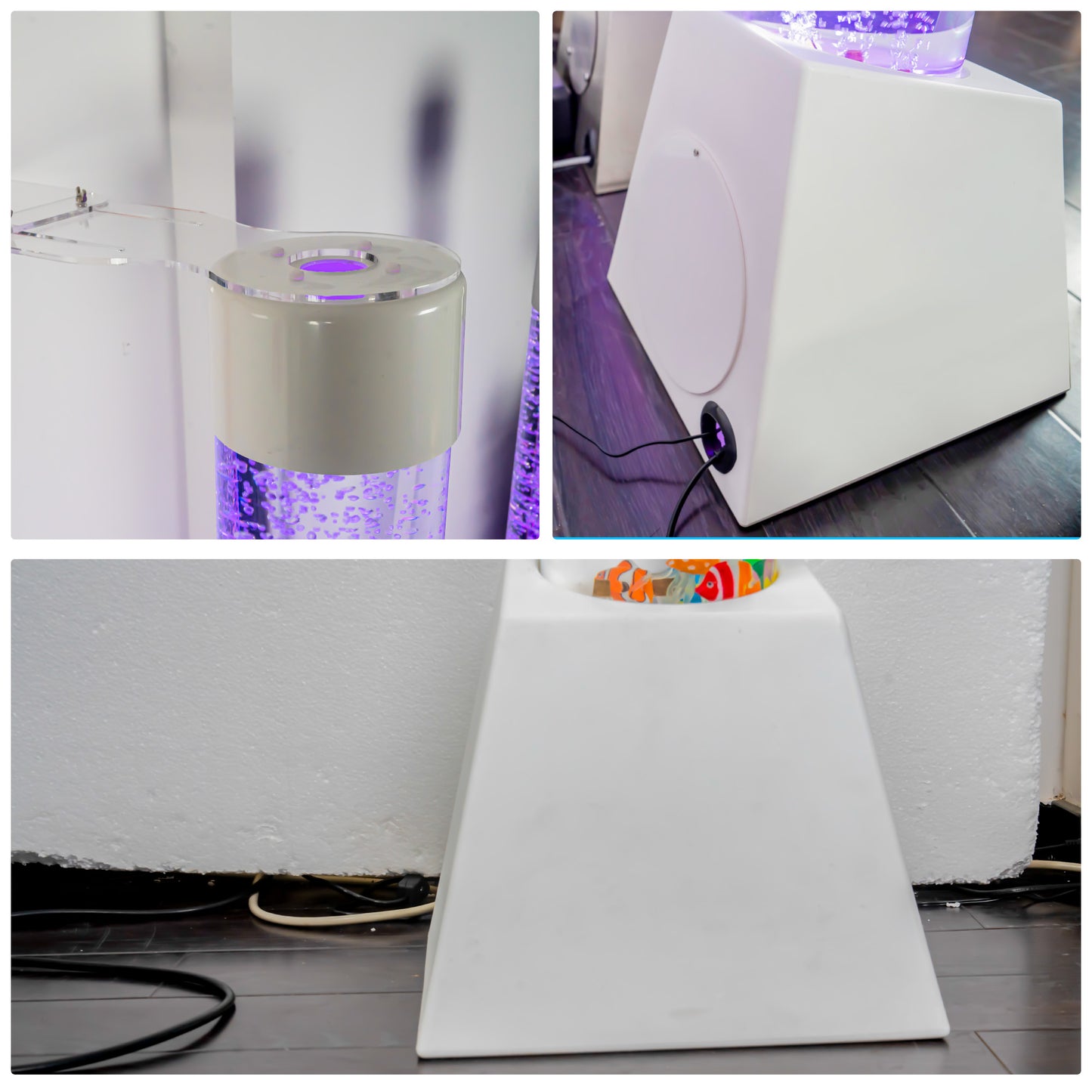 70.9" Acrylic Sensory Bubble Tube Lamp with Trapezoid Base, Remote Control & Color-Changing LED Lights – Calming Water Bubble Light for Therapy & Home Décor