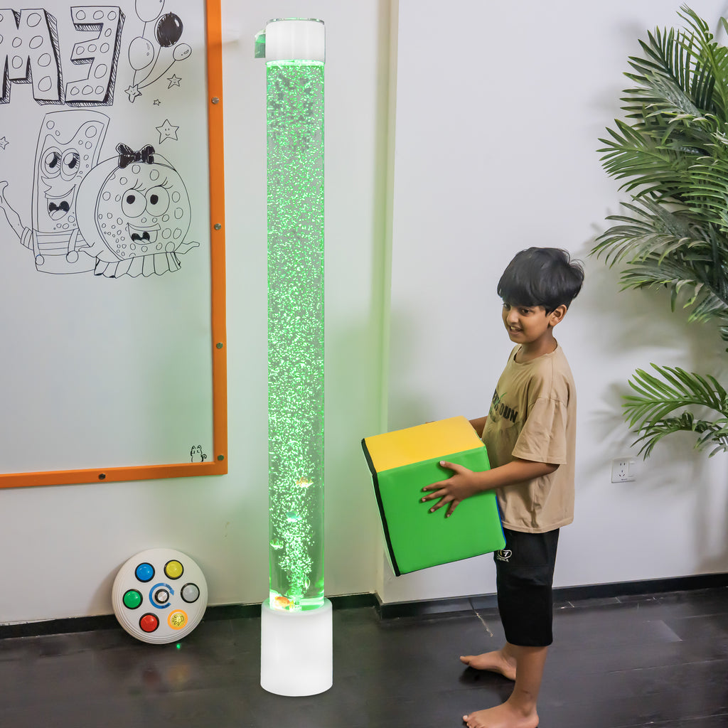 Extra-Large 6FT Sensory Bubble Fish Tube with Remote Control – 8-Color Changing LED Mood Light & Adjustable Wall Mount for Kids & Adults