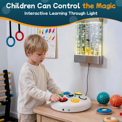 Rechargeable Button Controller 2.0 – Universal Remote for Bubble Tube, Bubble Wall Lights & Galaxy Fiber Optic Lamp
