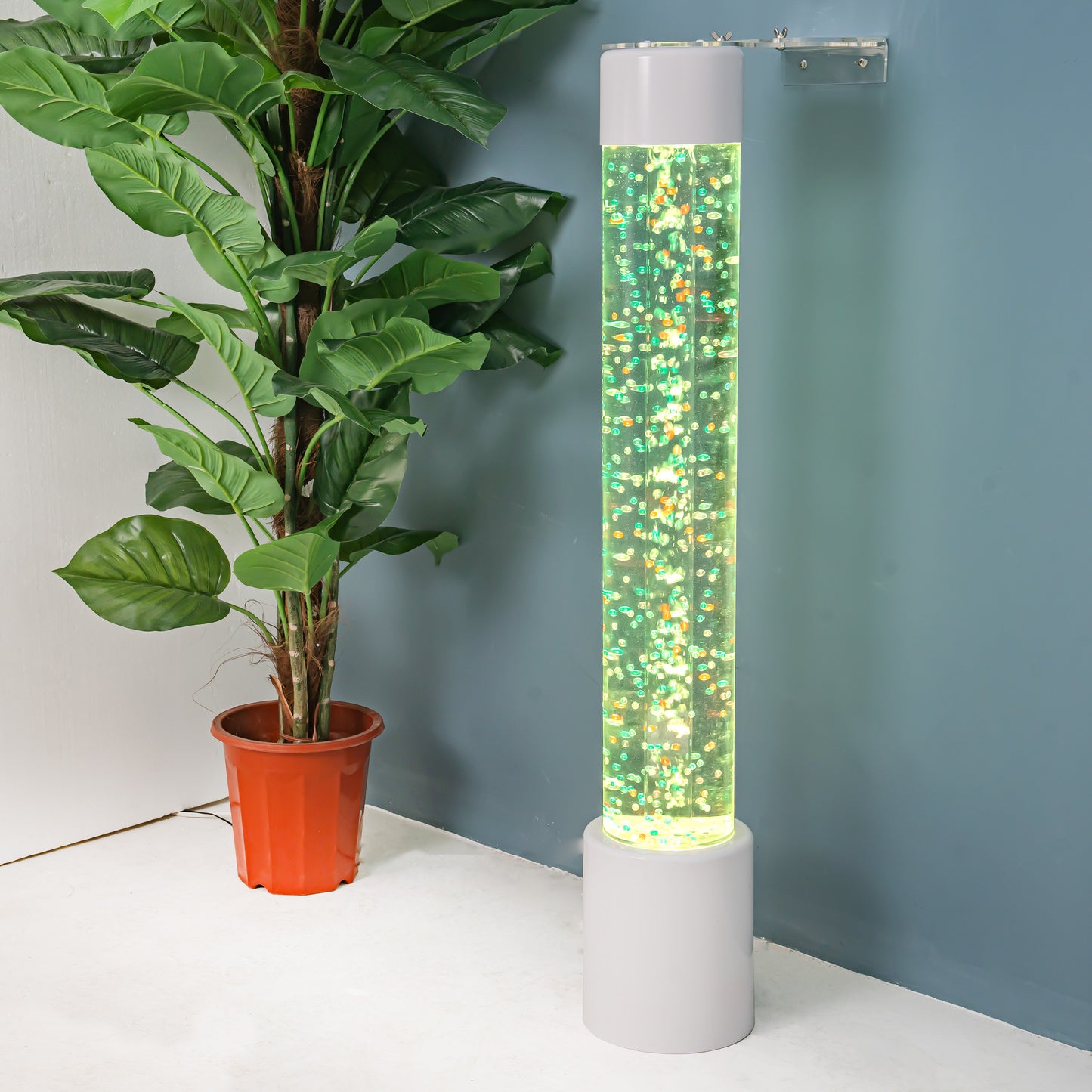 8-Color LED Sensory Bubble Tube Lamp – 110 cm Acrylic Water Column with Floating Fish & Remote Control-Therapy Light fo rSensory & Relaxation Décor