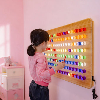 Wall-Mounted LED Sensory Peg Board – Interactive Light & Color Learning Panel