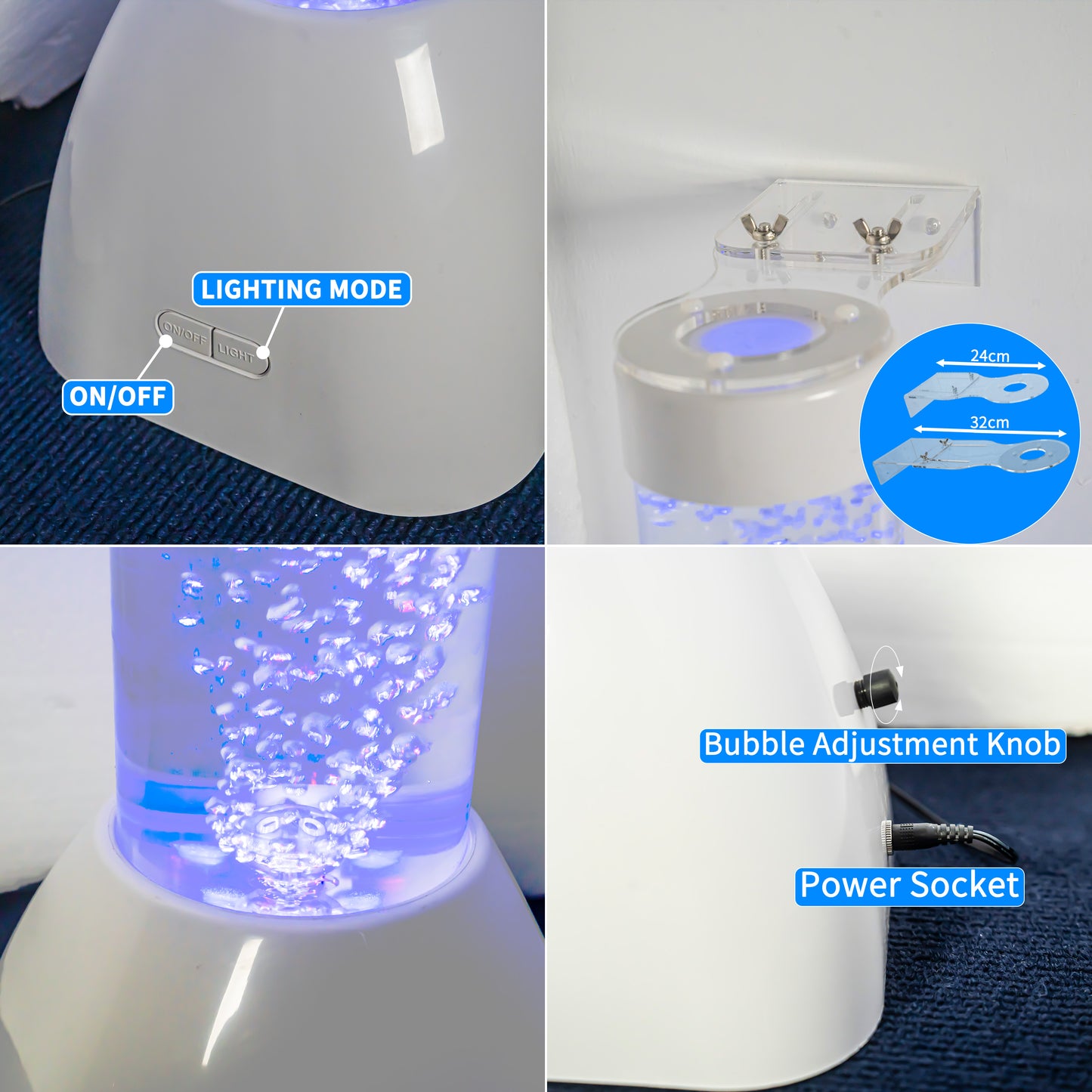 41.3" Sensory Bubble Tube Lamp with Floating Fish