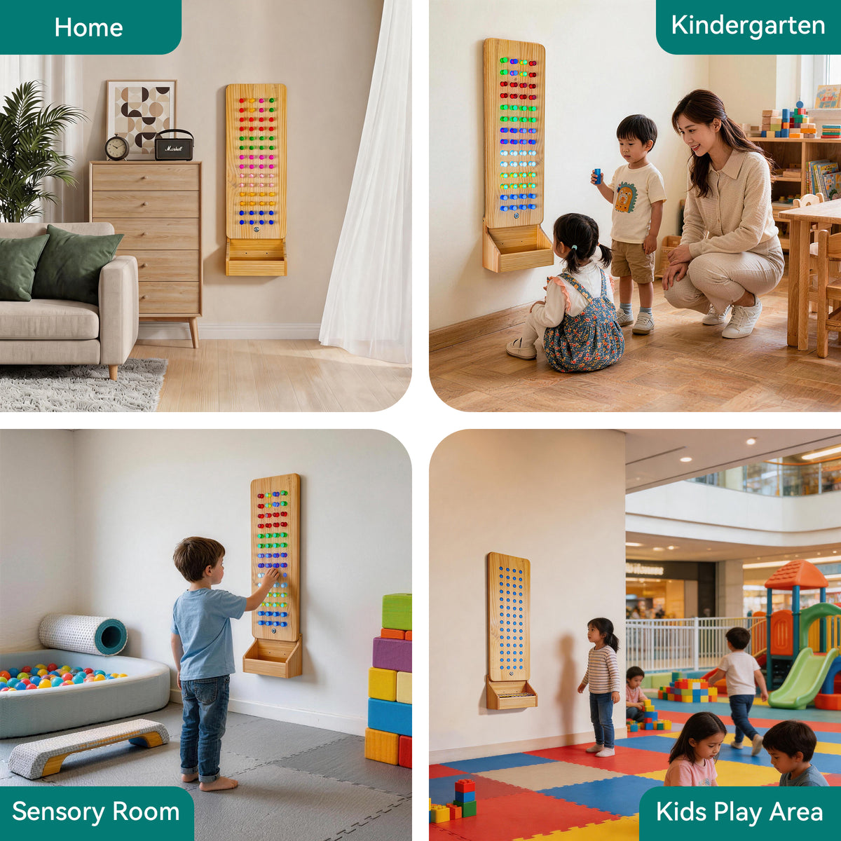 Small Wall-Mounted Sensory Light Peg Board – Creative LED Wall Toy For Sensory Room & Home