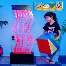 S-Curved LED Wave Bubble Wall – Sensory Water Panel for Sensory Rooms, Schools & Public Spaces