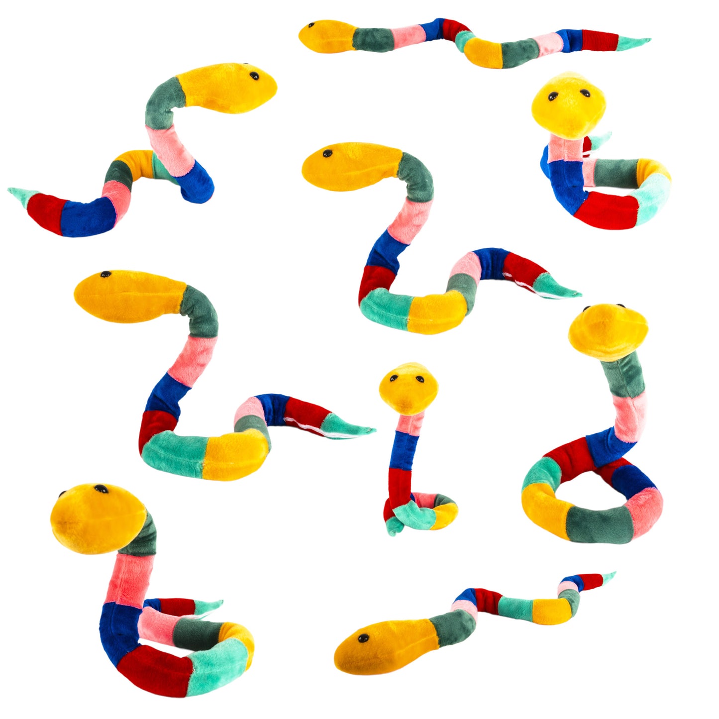 Bendable Sensory Snake Plush – 42" Fidget Toy for Kids with Multi-Textured Fabric (Short-Haired)