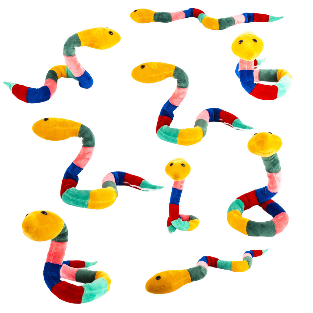 Bendable Sensory Snake Plush – 42" Fidget Toy for Kids with Multi-Textured Fabric (Short-Haired)