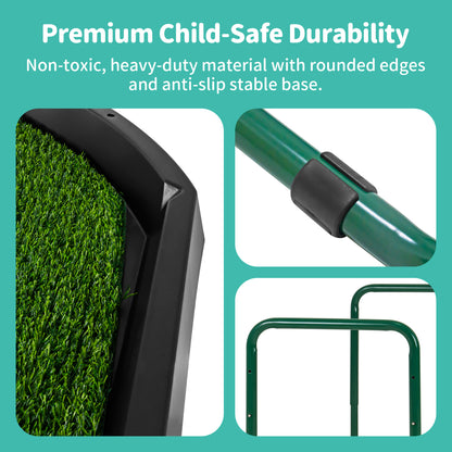 Adjustable Tuff Tray Sensory Activity Table with Stand & Artificial Turf Mat – 120cm Kids' Play & Learning Tray