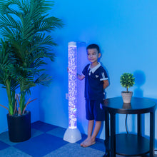 41.3" Sensory Bubble Tube Lamp with Floating Fish – LED Color-Changing Acrylic Column with Remote & App Control for Kids & Sensory Rooms