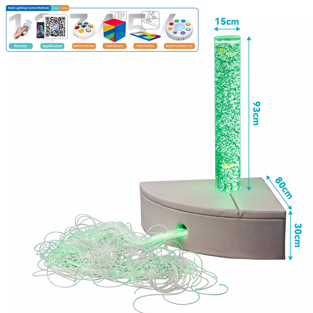 Fiber Optic Bubble Column Sofa – Calming Sensory Training Tool for Kids | Color-Changing LED