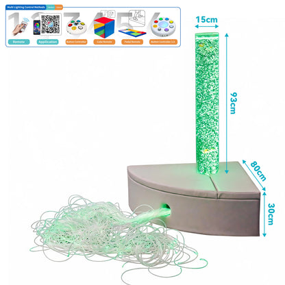 Fiber Optic Bubble Column Sofa – Calming Sensory Training Tool for Kids | Color-Changing LED