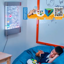 16″ × 24″ Stainless Steel LED Bubble Wall with Fish – Indoor Sensory Water Wall for Kids & Therapy Rooms (Round Display)