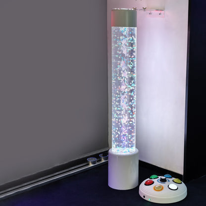 8-Color LED Sensory Bubble Tube Lamp – 110 cm Acrylic Water Column with Floating Fish & Remote Control-Therapy Light fo rSensory & Relaxation Décor