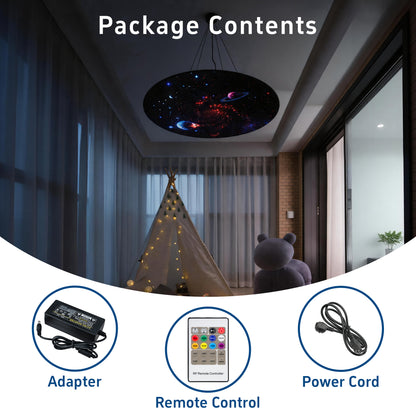 Galaxy Fiber Optic Ceiling Light for Sensory Rooms – Starry Sky LED Ceiling Lamp with 7-Color Lighting Modes