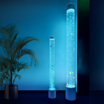 4FT Sensory Bubble Tube Lamp with LED Color-Changing Lights & Swimming Fish – Calming Nightlight for Kids & Sensory Therapy