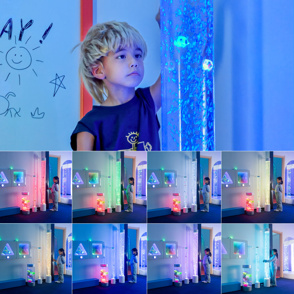 Extra-Large 6FT Sensory Bubble Fish Tube with Remote Control – 8-Color Changing LED Mood Light & Adjustable Wall Mount for Kids & Adults