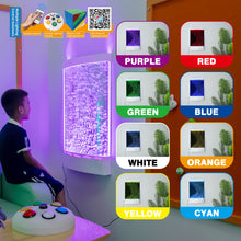 Sensory LED Bubble Wall Panel – Color-Changing Curved Water Feature with Remote | 8-Color Dancing Bubbles for Sensory Room, Home & Classroom