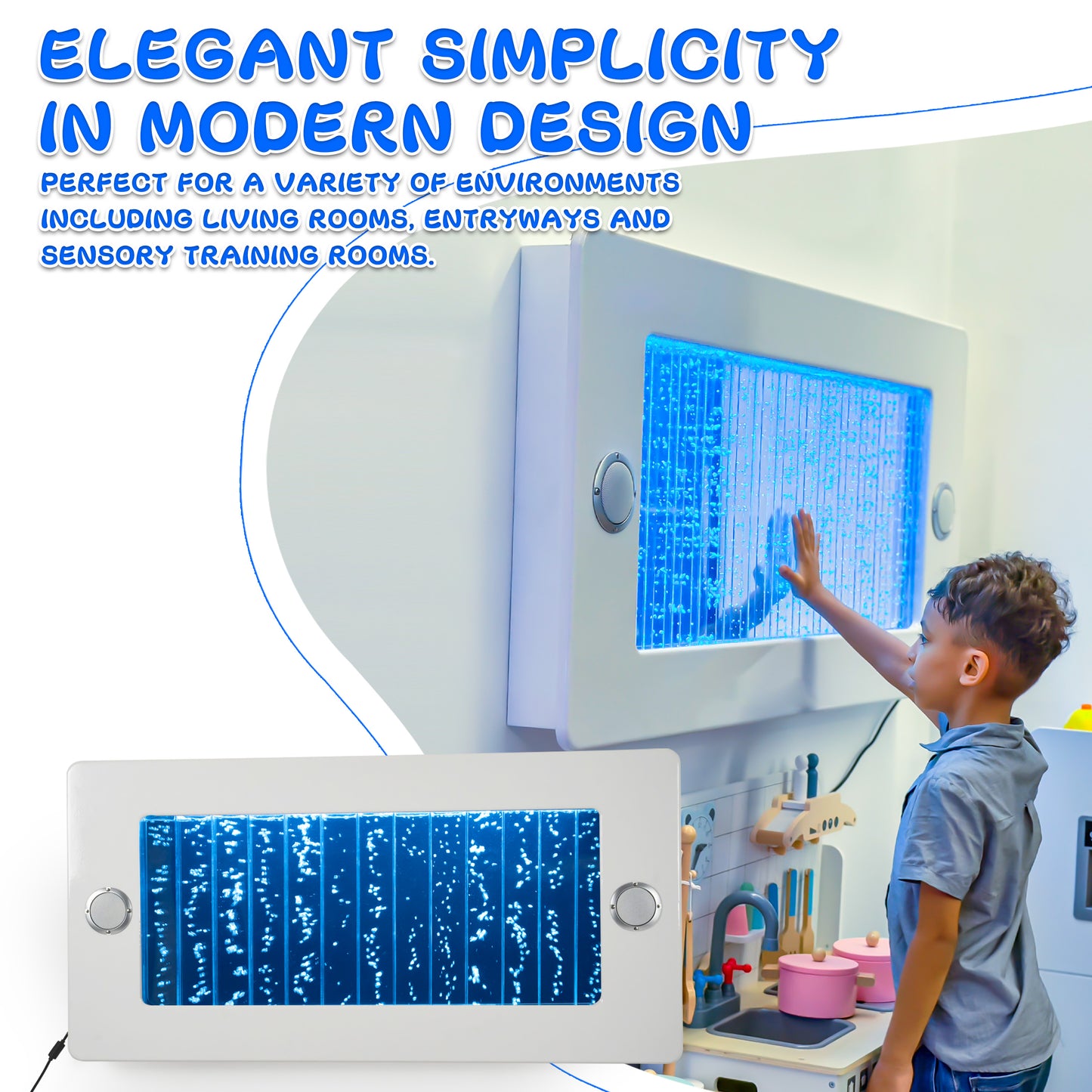 4ft LED Sensory Bubble Wall with Bluetooth Speaker – Wall-Mounted