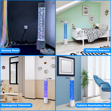 8-Color LED Sensory Bubble Tube Lamp – 110 cm Acrylic Water Column with Floating Fish & Remote Control-Therapy Light fo rSensory & Relaxation Décor